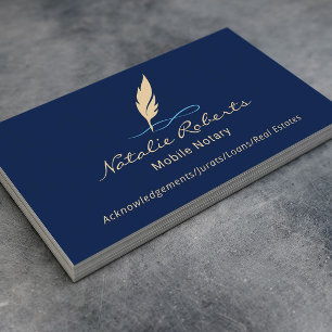 Carte De Visite Agent de signature de notaire mobile Custom Quill
