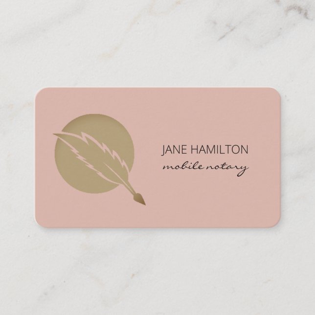 Carte De Visite Agent de signature de notaire mobile rose (Devant)