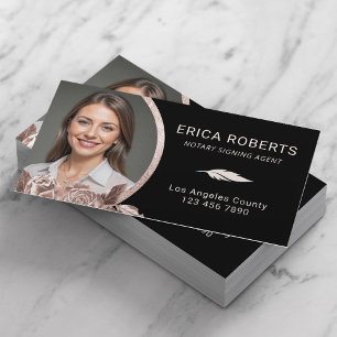 Carte De Visite Agent de signature de notaire mobile Rose Gold Flo