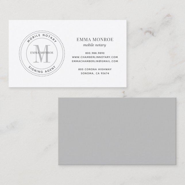 Carte De Visite Agent de signature de notaire simple et portable (Devant / Derrière)