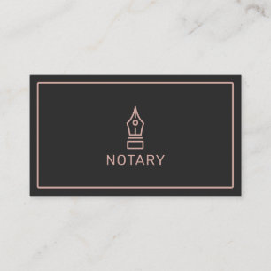 Carte De Visite Agent de signature de prêt de notaire noir rose mo