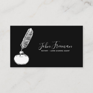 Carte De Visite Agent de signature de prêt Noir & Blanc minimalis