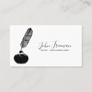 Carte De Visite Agent de signature de prêt noir et blanc minimali