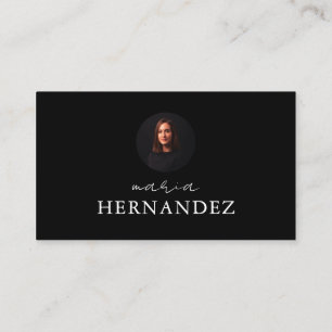 Carte De Visite Agent de signature de prêt noir plein photo code Q