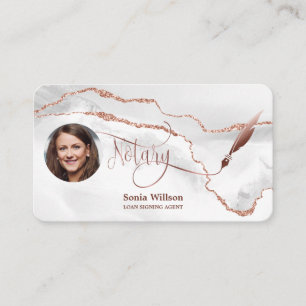 Carte De Visite Agent de signature de prêt notaire Agate d'or Rose