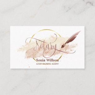 Carte De Visite Agent de signature de prêt notaire Art rose modern