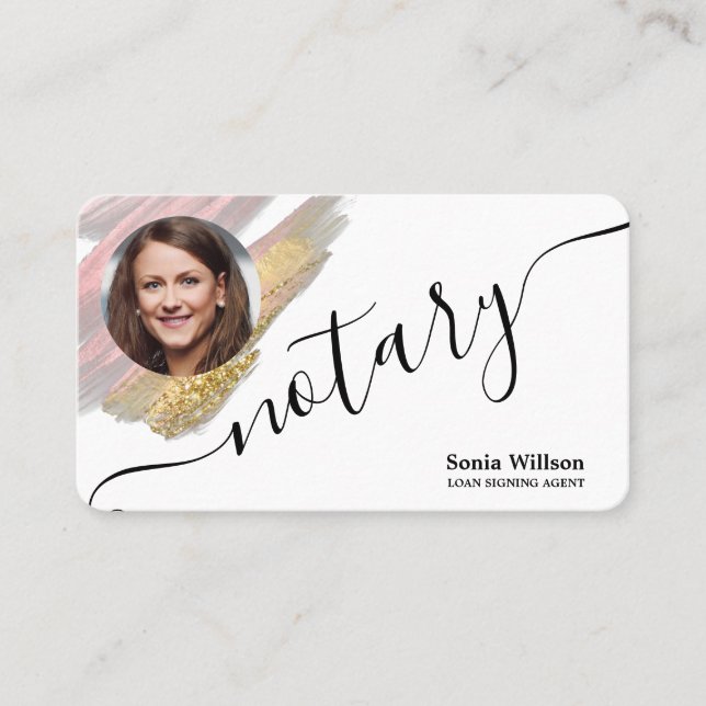 Carte De Visite Agent de signature de prêt notaire Moderne Ajouter (Devant)