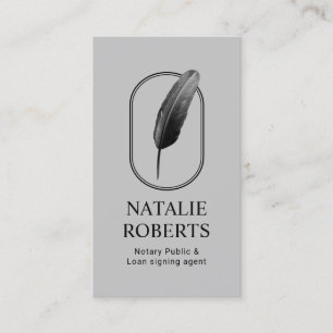 Carte De Visite Agent de signature de prêt notaire Moderne Quill L