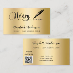 Carte De Visite Agent de signature de prêt notaire or code QR