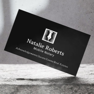 Carte De Visite Agent de signature de prêt notaire Pen Nib Logo Pl