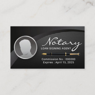 Carte De Visite Agent de signature de prêt notaire Photo en métal 