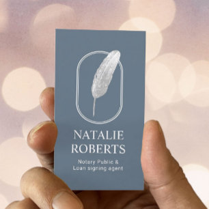 Carte De Visite Agent de signature de prêt notaire Quill Logo Dus