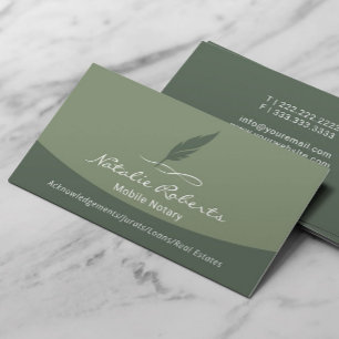 Carte De Visite Agent de signature de prêt notaire Quill Logo Sage