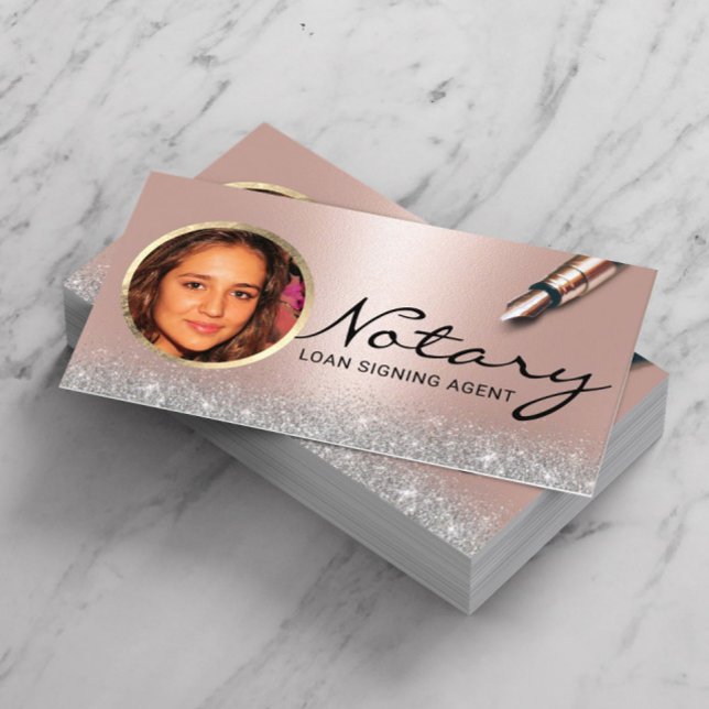 Carte De Visite Agent de signature de prêt notaire Rose moderne Go (Créateur téléchargé)