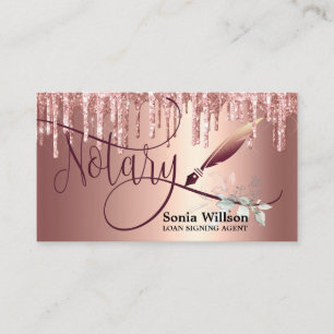 Carte De Visite Agent de signature de prêt notaire Rose moderne Pa