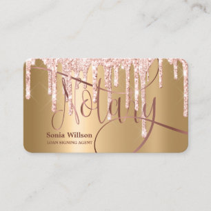 Carte De Visite Agent de signature de prêt notaire Rose moderne Pa