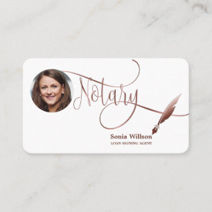 Carte De Visite Agent de signature de prêt notarié Agate d'or Rose