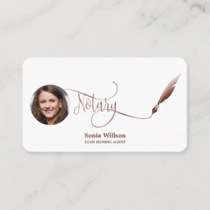 Carte De Visite Agent de signature de prêt notarié Agate d'or Rose