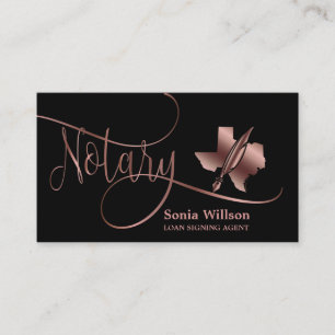 Carte De Visite Agent de signature du prêt notaire du Texas Rose m
