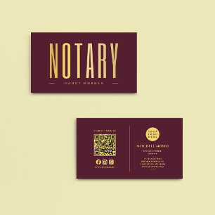 Carte De Visite Agent de signature notaire public Logo Bourgogne &