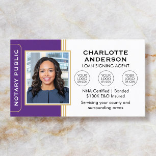Carte De Visite Agent de signature notariale de style classique ID