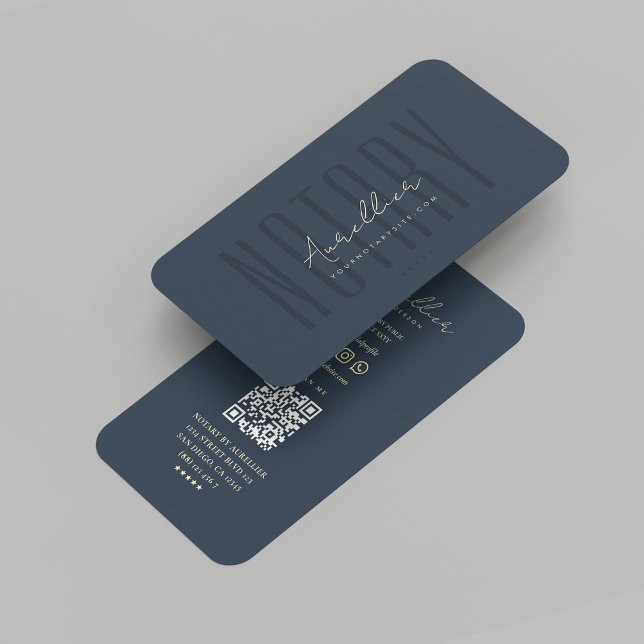 Carte De Visite Agent de signature publique de notaire moderne lég (Modern Notary Public Signing Agent legal Professional Monogram Dark Blue Business Card
)