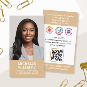 Carte De Visite Agent de signature publique notaire Photo QR Code 