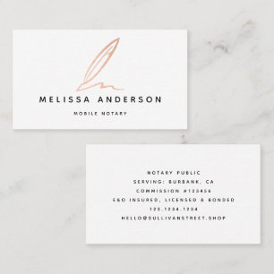 Carte De Visite Agent de signature publique notaire Rose Gold Foil