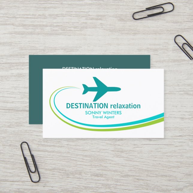Carte De Visite Agent de voyage (Devant/Arrière en situation)