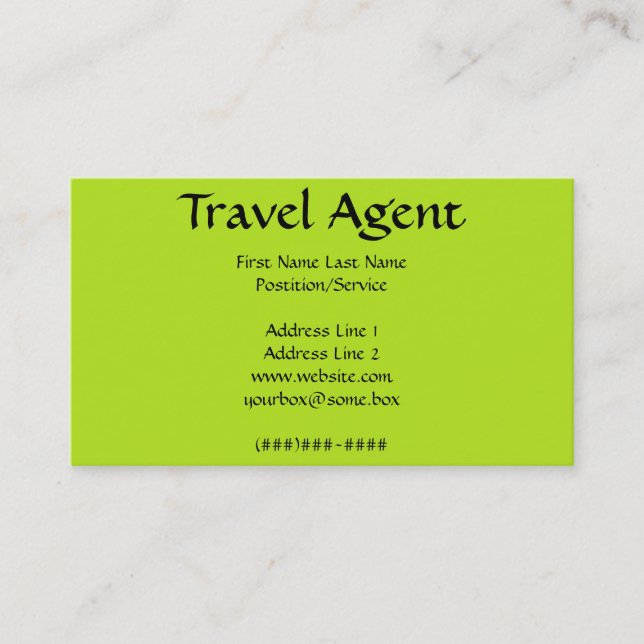 Carte De Visite Agent de voyage (Devant)