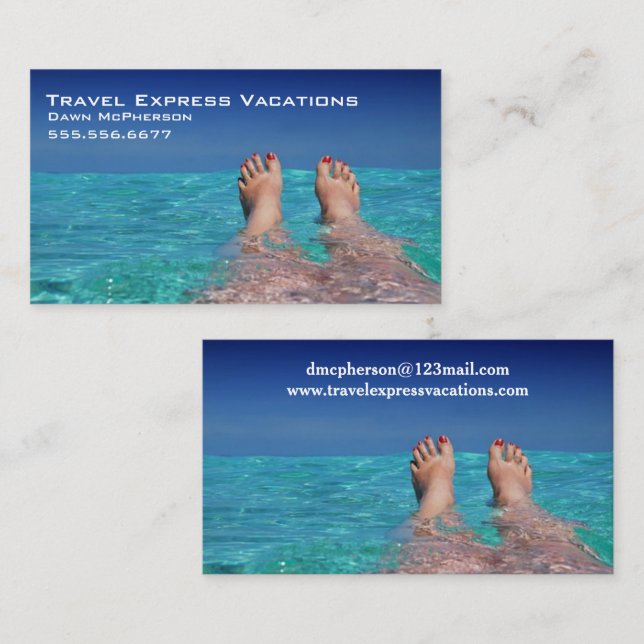 Carte De Visite Agent de voyage Vacances tropicales (Devant / Derrière)