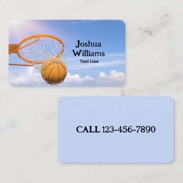 Carte De Visite Agent d'entraîneur de basket-ball (Devant / Derrière)