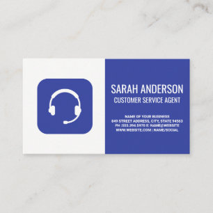 Carte De Visite Agent du service client   Ensemble de têtes
