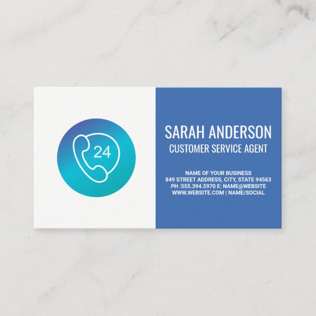 Carte De Visite Agent du service client | Icône téléphonique du ce (Devant)