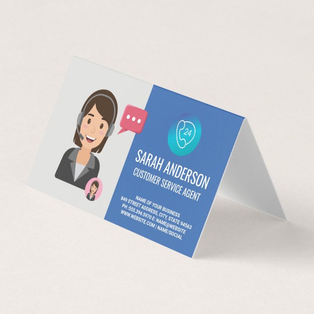 Carte De Visite Agent du service client | Opérateur téléphonique (Devant)