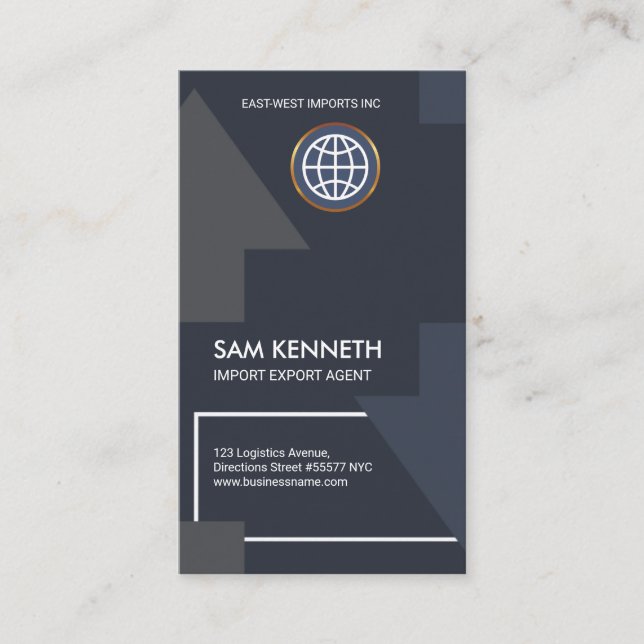 Carte De Visite Agent global exquis d'importations-exportations de (Devant)