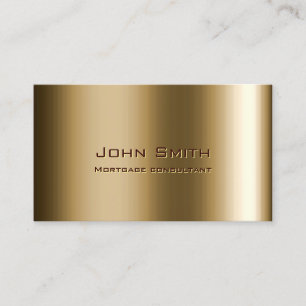 Carte De Visite Agent hypothécaire en bronze métallique profession