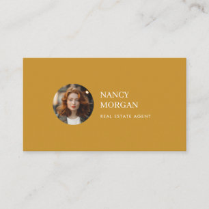 Carte De Visite Agent immobilier 3 Collage de photos jaune moutard
