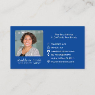 Carte De Visite Agent immobilier avec photo Midnight Blue