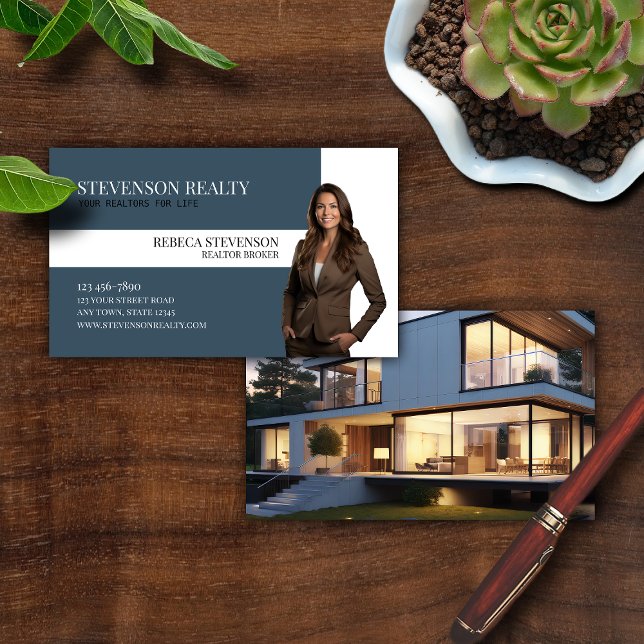 Carte De Visite Agent immobilier bleu (Créateur téléchargé)