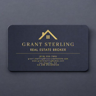 Carte De Visite Agent Immobilier Bleu Marine
