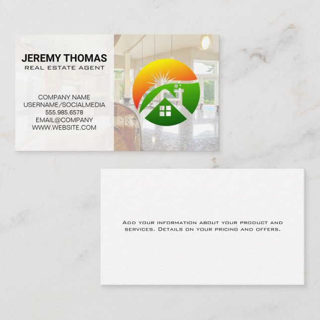 Carte De Visite Agent immobilier | Cuisson | Logo de Realtor moder (Devant / Derrière)
