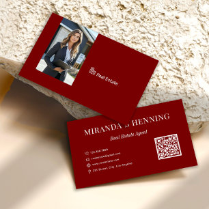 Carte De Visite Agent immobilier de Bourgogne Code QR de photo