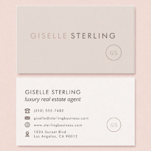 Carte De Visite Agent Immobilier de luxe Blush Pink Minimaliste