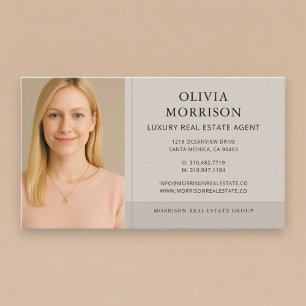 Carte De Visite Agent immobilier de luxe neutre taupe Photo