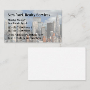 Carte De Visite Agent immobilier de New York