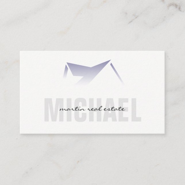 Carte De Visite Agent immobilier | Dégradé de l'icône du toit (Devant)