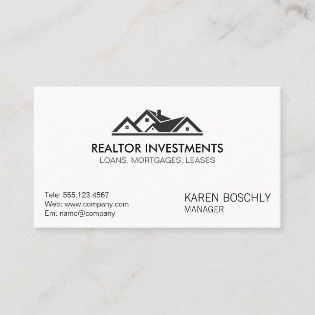 Carte De Visite Agent immobilier d'entreprise simple (Devant)