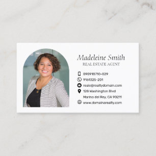 Carte De Visite Agent immobilier élégant Moderne Blanc Minimaliste