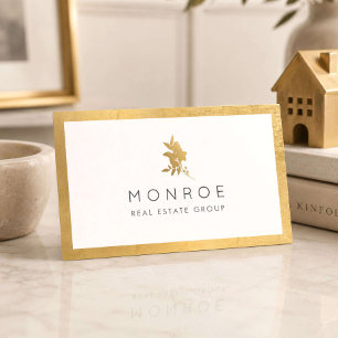 Carte De Visite Agent immobilier floral or luxe